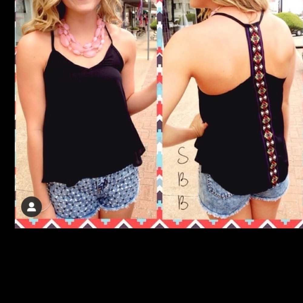 black racer back tank / camisole